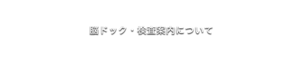 脳ドック・検査案内について