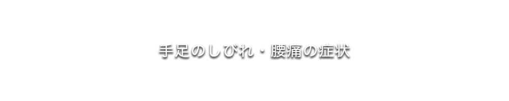 手足のしびれ・腰痛の症状